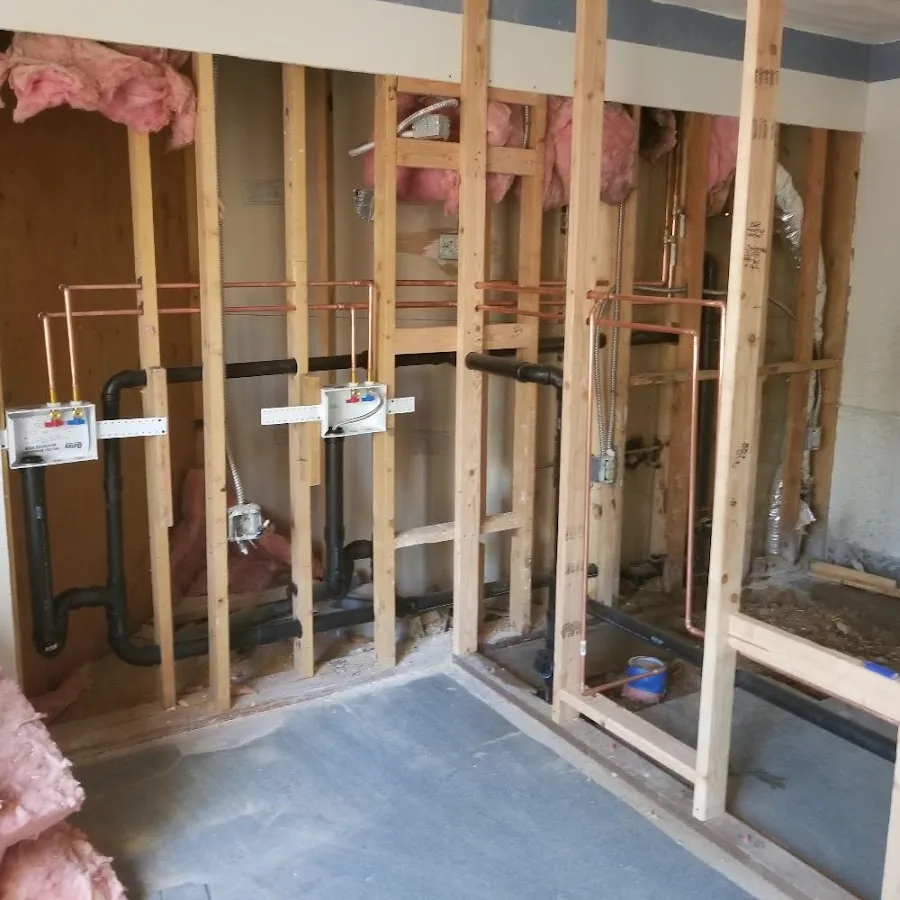 Copper pipe rough-in and plumbing installation in Bethel Park